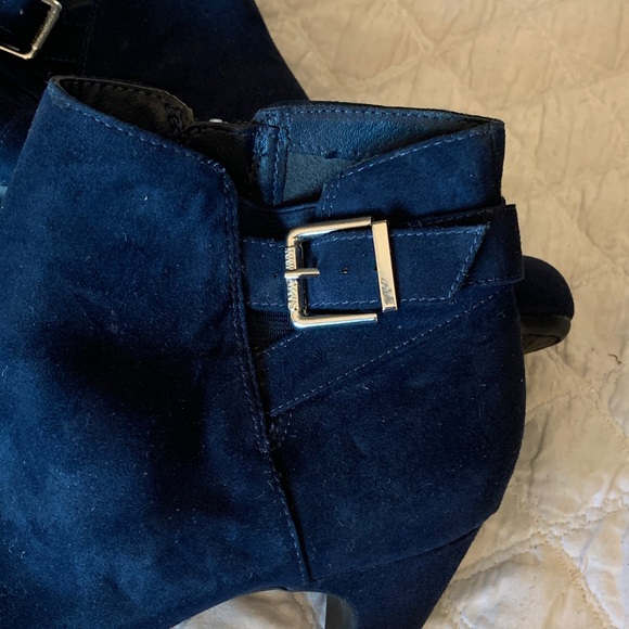 Sam & Libby (now Sam Edelman) Navy Blue Ankle Booties with Buckle - Picture 2 of 7